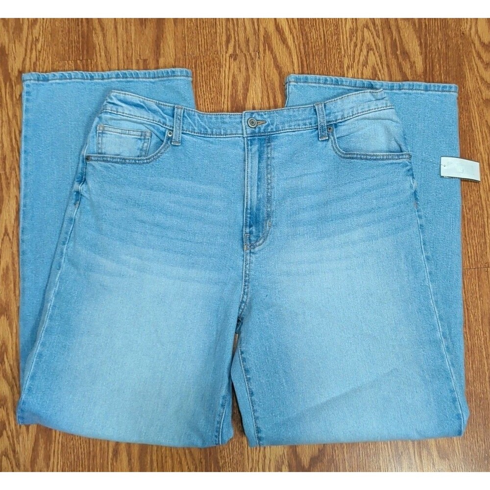 NO Boundaries Jeans Women’s Size 16/18 High Rise Wide Leg Zip NEW